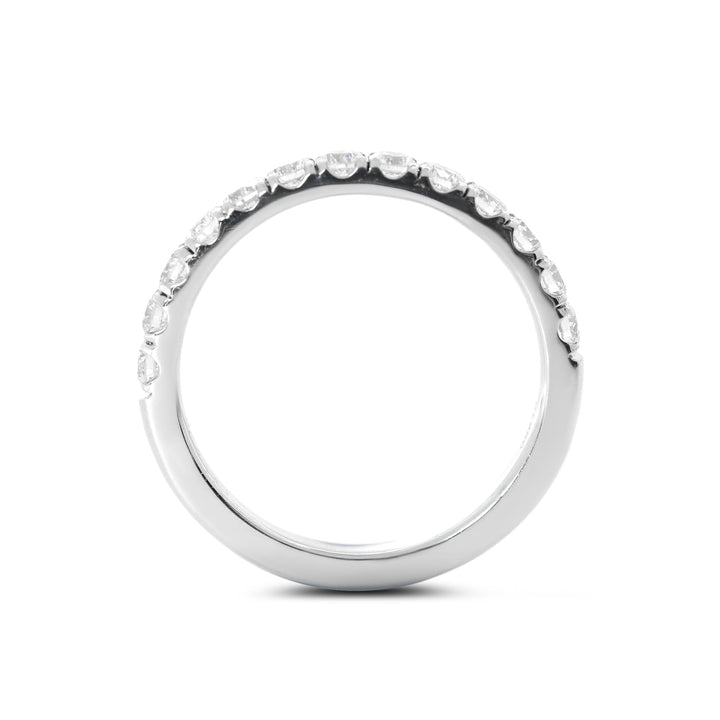 Round - Cut Lab Diamond U - Shaped Pavé Half Eternity Ring - FIORESE JEWELRY