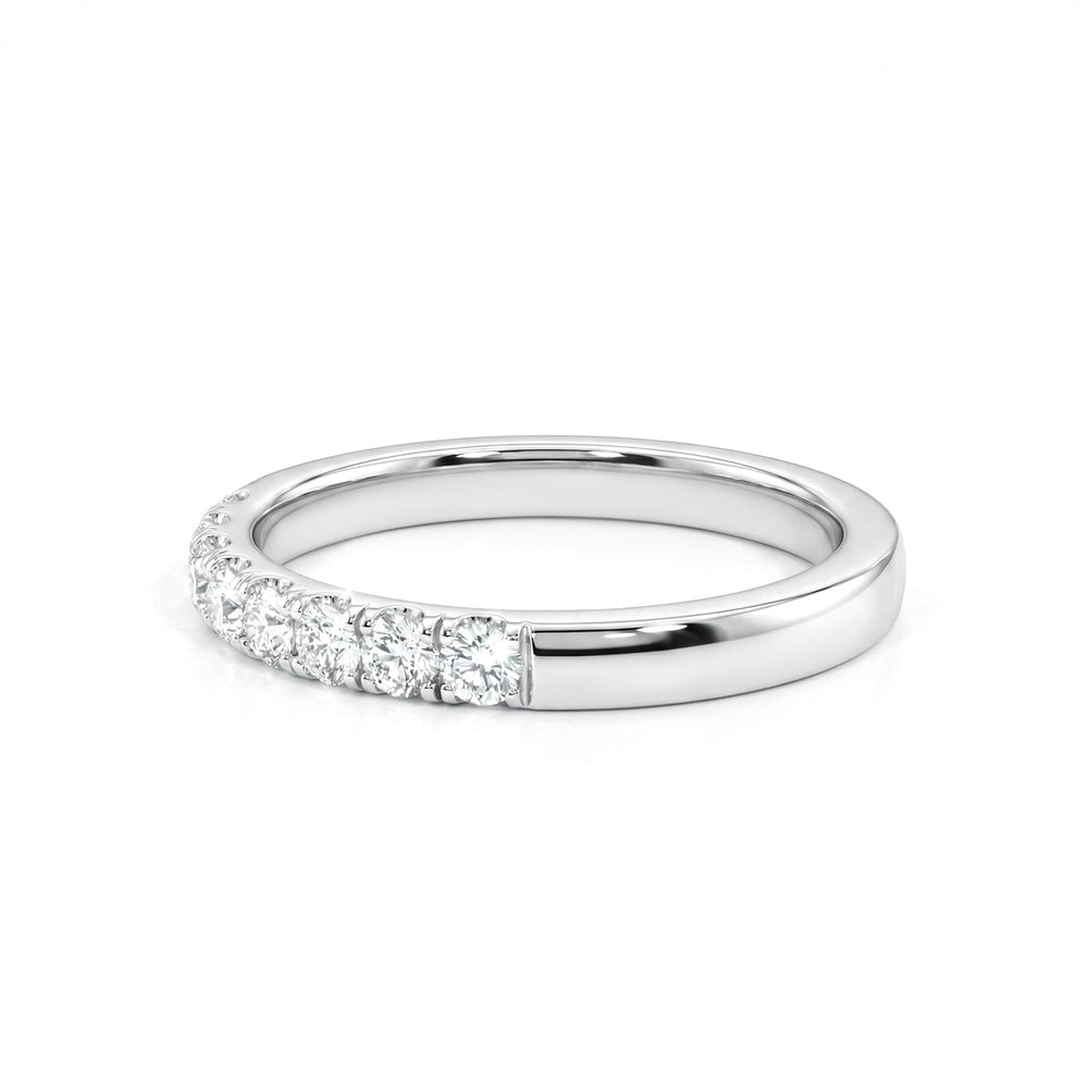 Round - Cut Lab Diamond U - Shaped Pavé Half Eternity Ring - FIORESE JEWELRY
