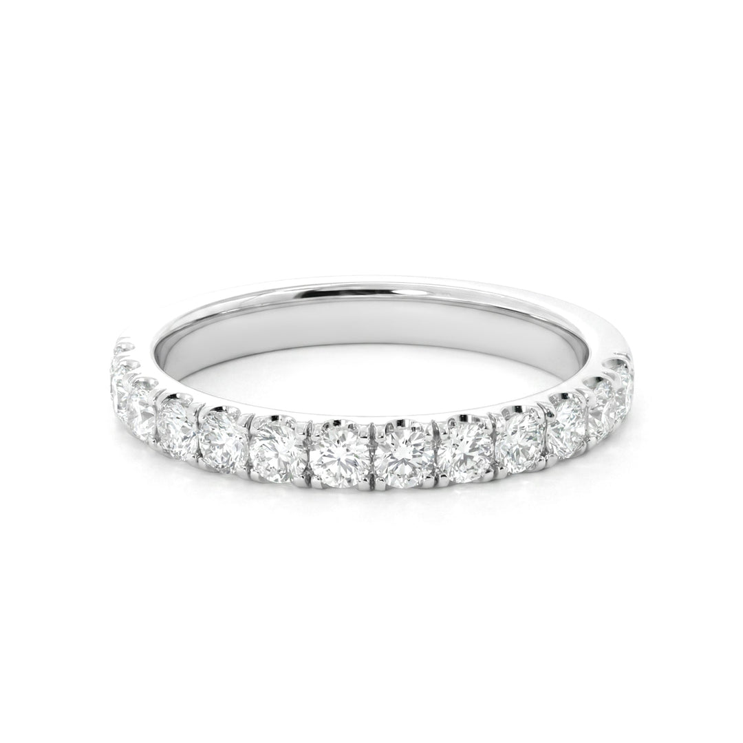 Round - Cut Lab Diamond U - Shaped Pavé Half Eternity Ring - FIORESE JEWELRY