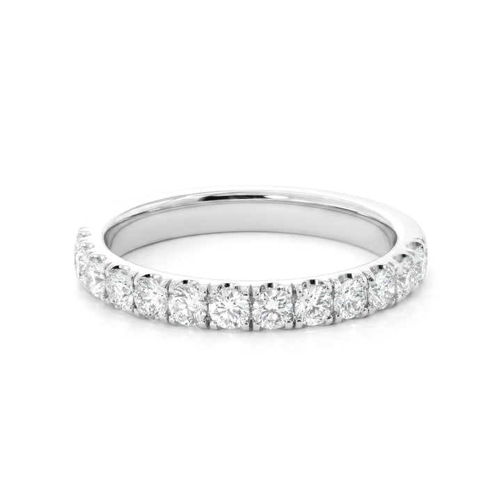 Round - Cut Lab Diamond U - Shaped Pavé Half Eternity Ring - FIORESE JEWELRY