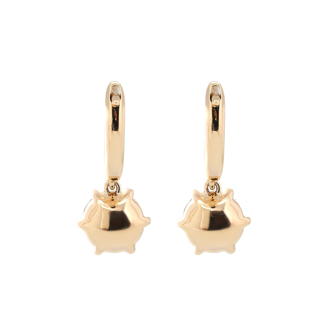 Round Diamond Six-Prong Huggie Drop Earrings - FIORESE JEWELRY