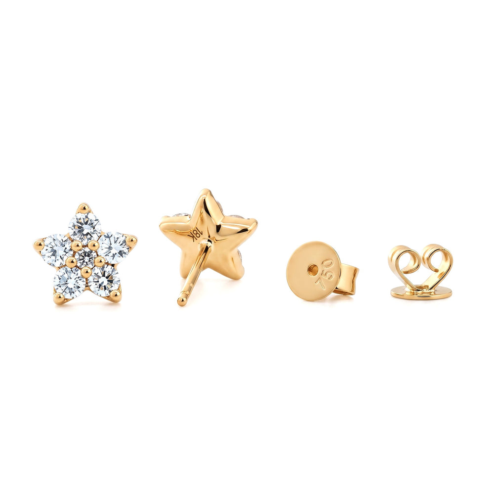 Round Diamond Star Cluster Stud Earrings - FIORESE JEWELRY