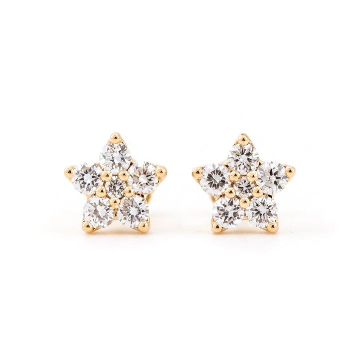 Round Diamond Star Cluster Stud Earrings - FIORESE JEWELRY