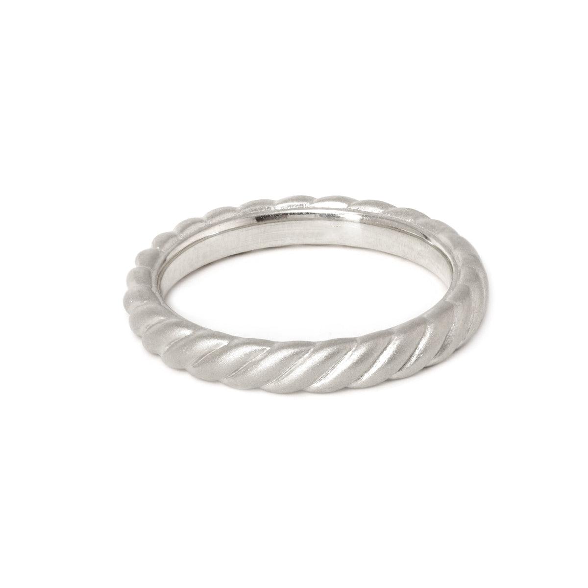 Round Lab Diamond Bezel Cathedral Bridal Set — Matte Engagement Ring with Twisted Matching Band