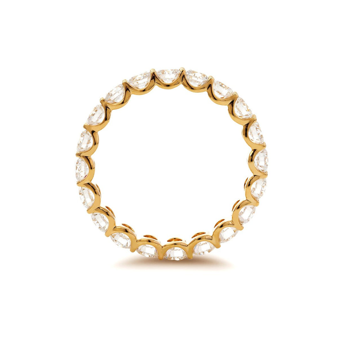 Round Lab Diamond Eternity Ring with Shared Prong U - Shaped Setting - FIORESE JEWELRY