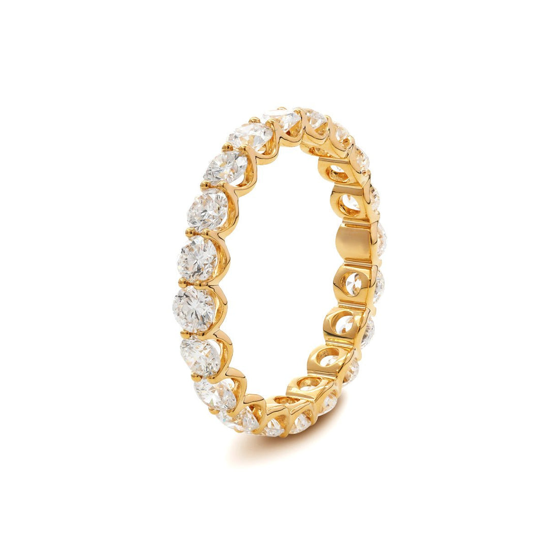 Round Lab Diamond Eternity Ring with Shared Prong U - Shaped Setting - FIORESE JEWELRY