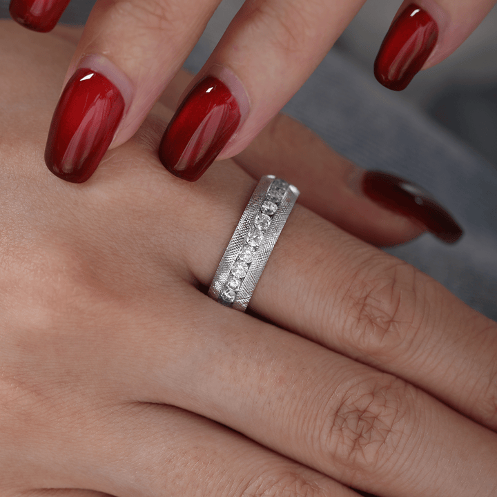 Round Lab Diamond Half - Eternity Men&