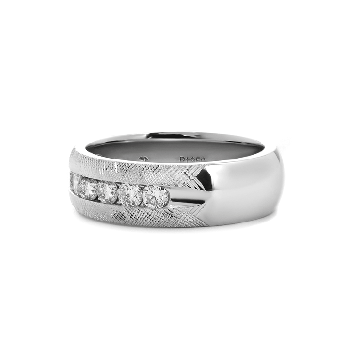 Round Lab Diamond Half - Eternity Men&