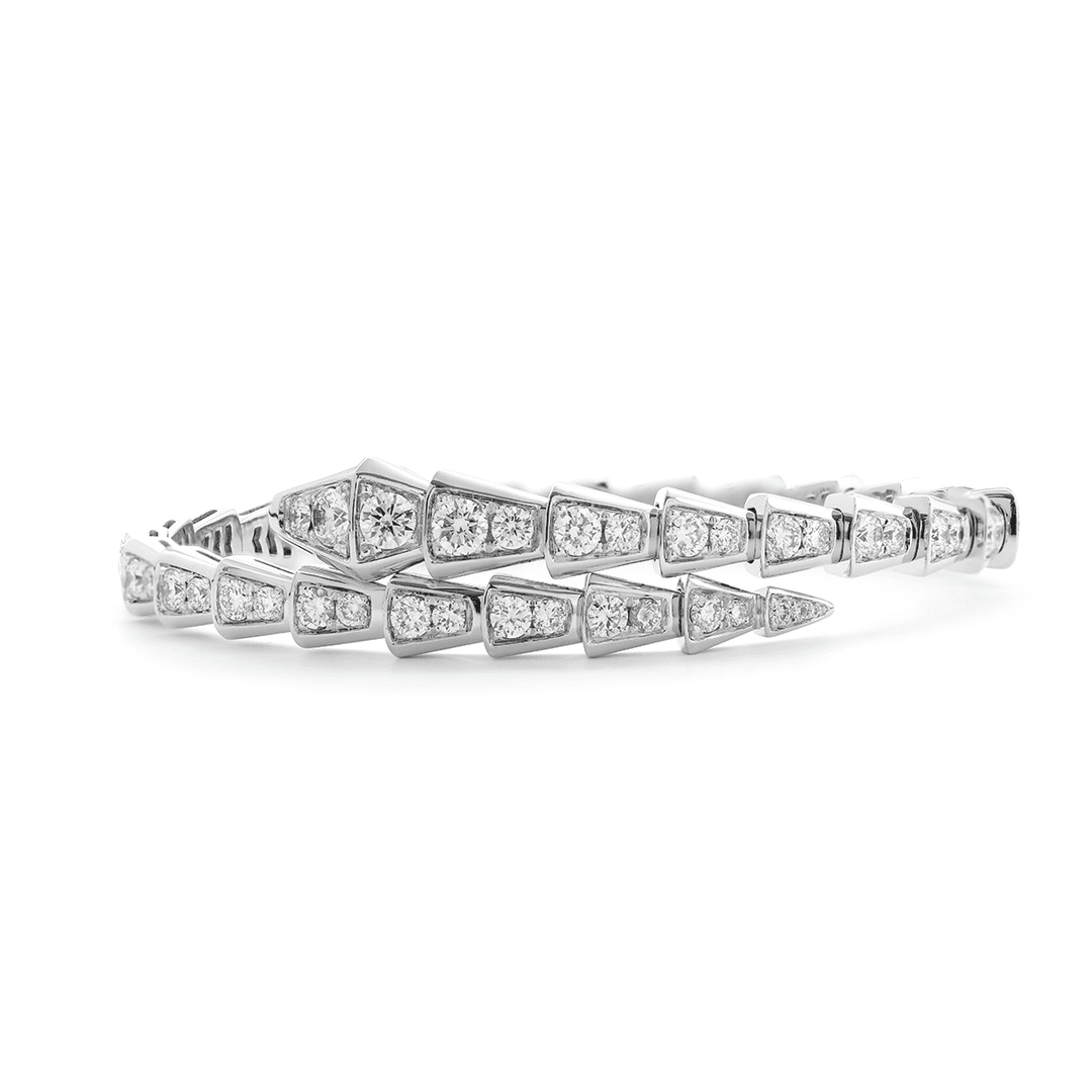 Round Lab Diamond Viper - Inspired Bangle Bracelet - FIORESE JEWELRY