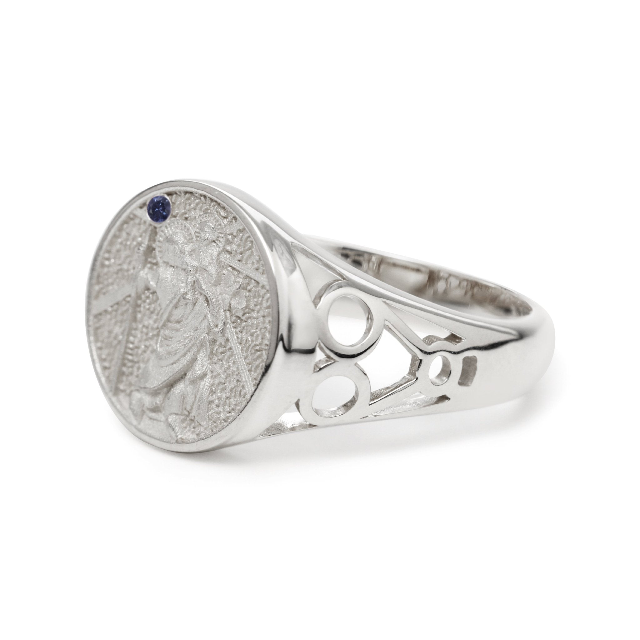 Saint Christopher Medallion Signet Ring for Men