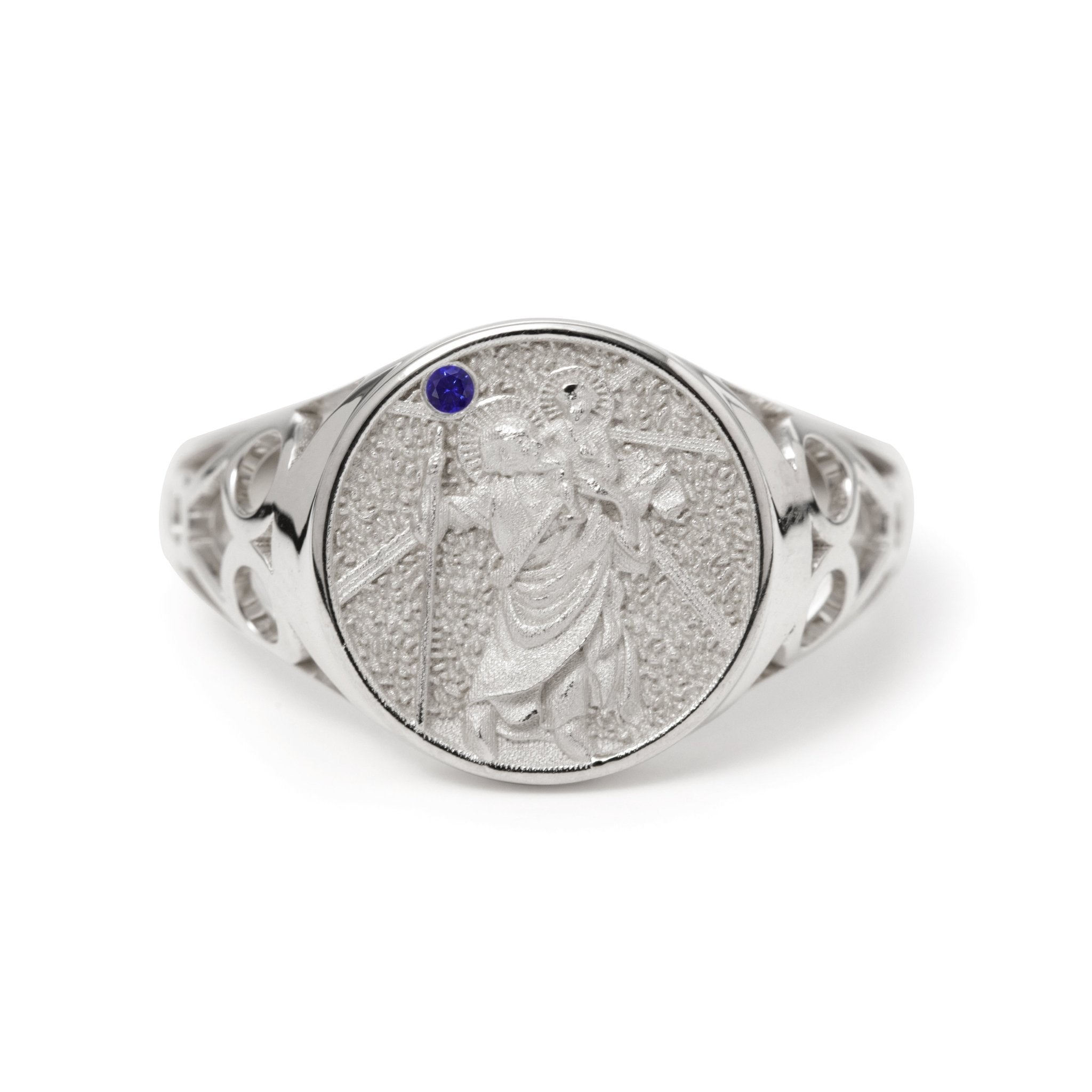 Saint Christopher Medallion Signet Ring for Men