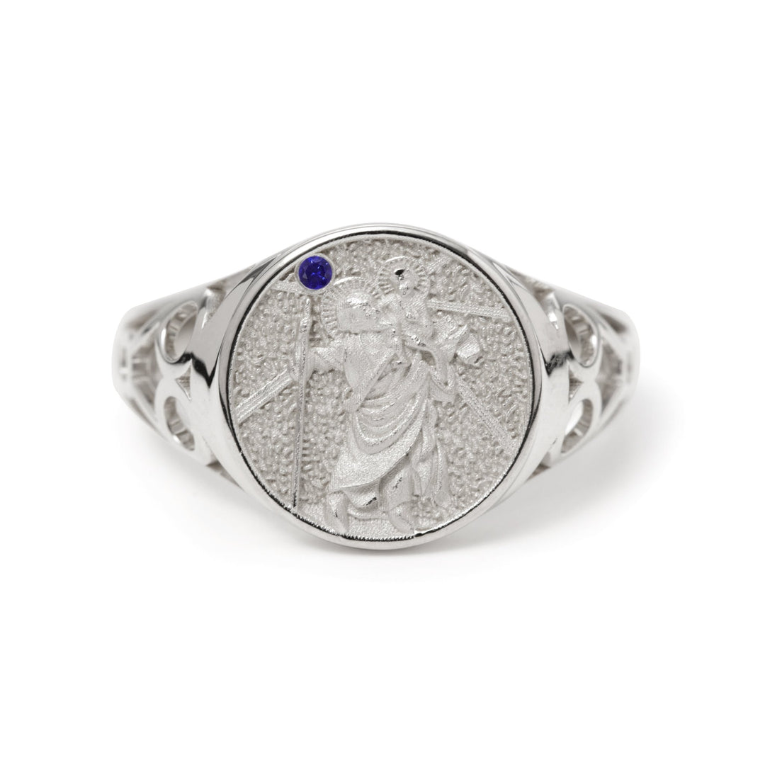 Saint Christopher Medallion Signet Ring for Men - FIORESE JEWELRY