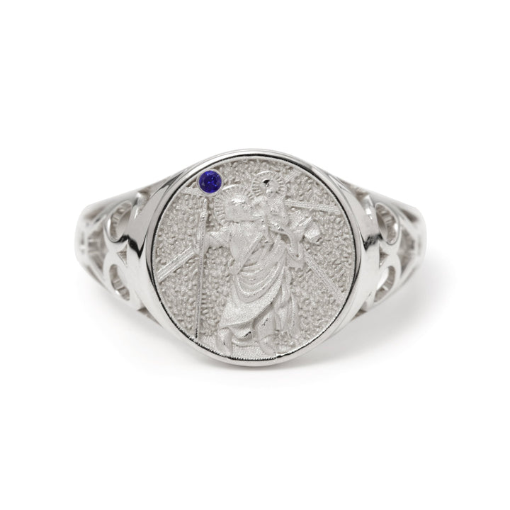 Saint Christopher Medallion Signet Ring for Men - FIORESE JEWELRY