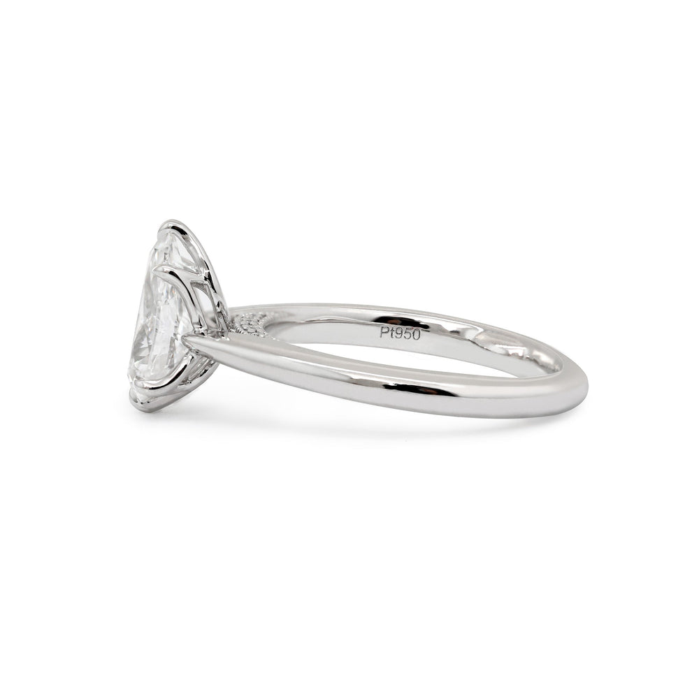 Tuilp Setting Cathedral Pear Brilliant Cut Lab Diamond Solitaire Ring - FIORESE JEWELRY