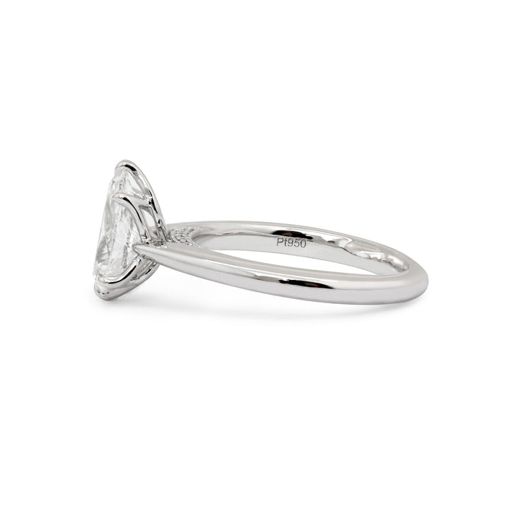 Tuilp Setting Cathedral Pear Brilliant Cut Lab Diamond Solitaire Ring - FIORESE JEWELRY